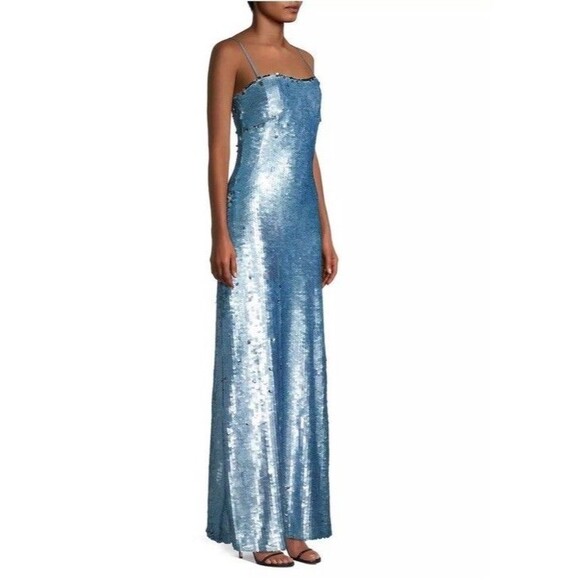 NWT Ramy Brook Women’s Lockwood Blue Sequin Gown Size 10 MSRP Retail $695 - Picture 2 of 10